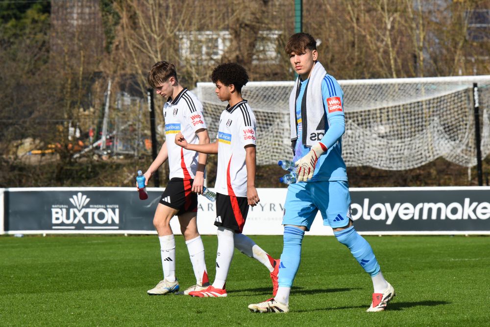 Joe Walters, Aidan Evans and Dino Kaiser of Fulham U18s. Joe Walters, Aidan Evans and Dino Kaiser of Fulham U18s.