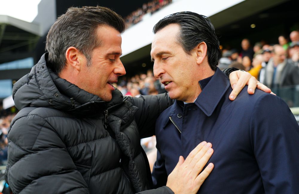 Marco Silva greets Unai Emery Marco Silva greets Unai Emery