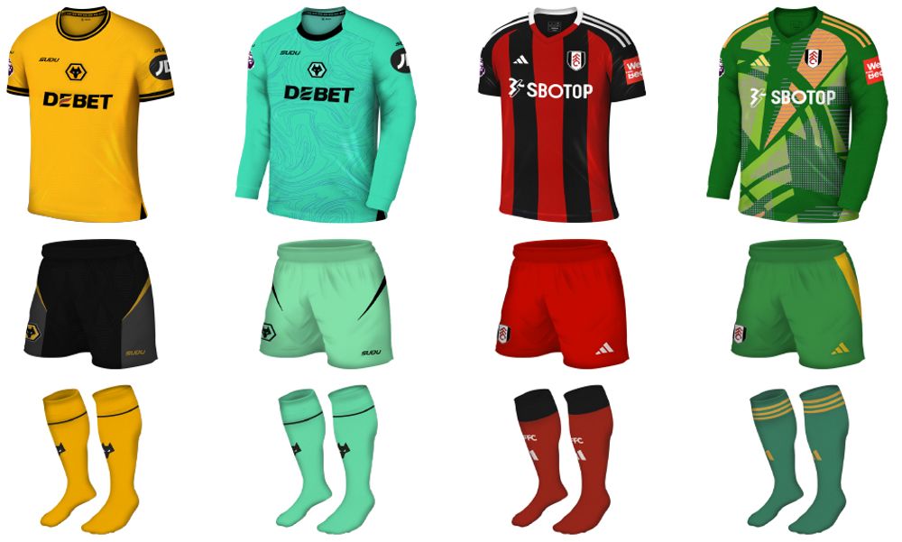 Wolves x Fulham kits Wolves x Fulham kits