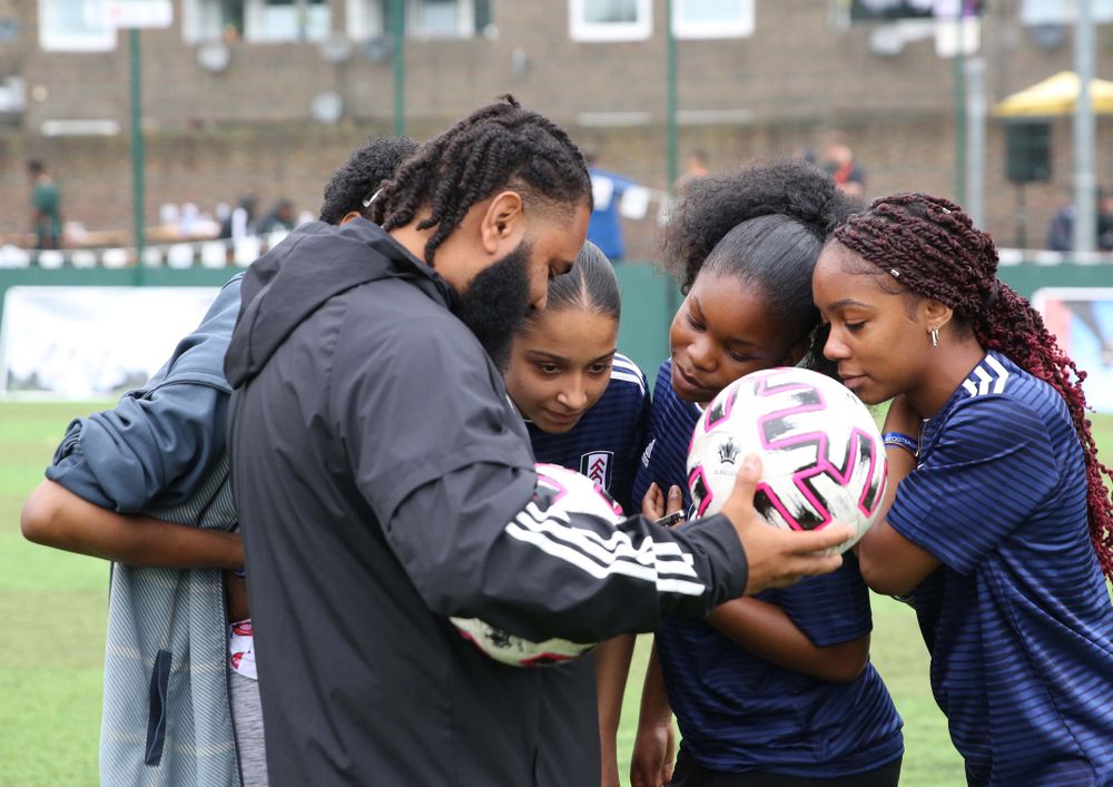 Foundation coach Hussein Mohammed with some participants