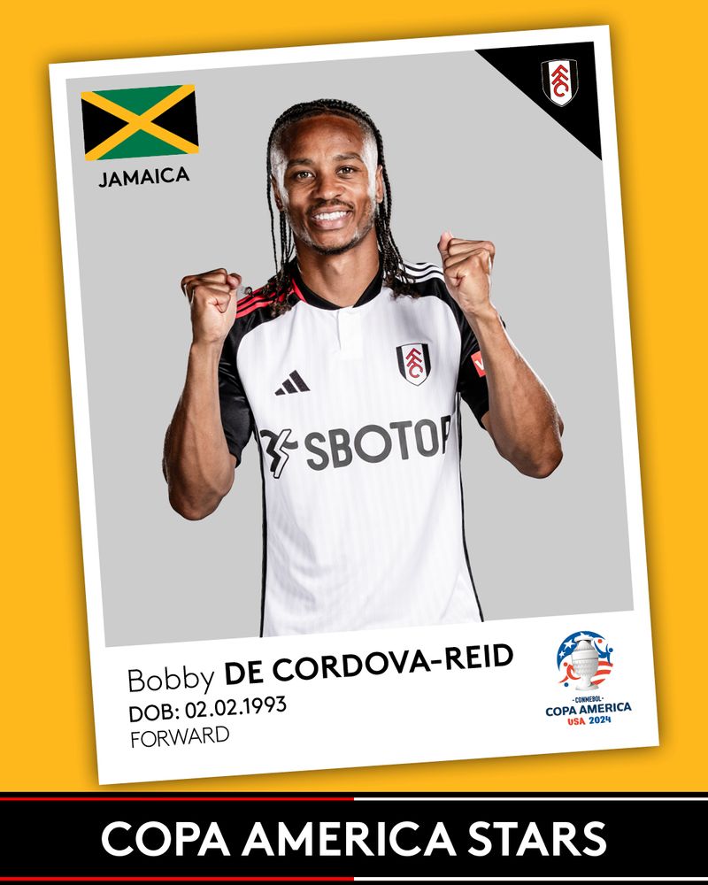 Bobby De Cordova-Reid international sticker card Bobby De Cordova-Reid international sticker card