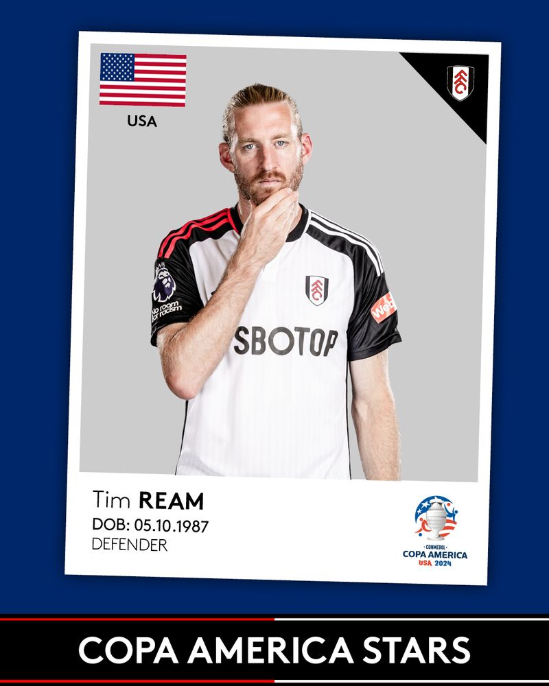 Tim Ream international sticker card Tim Ream international sticker card