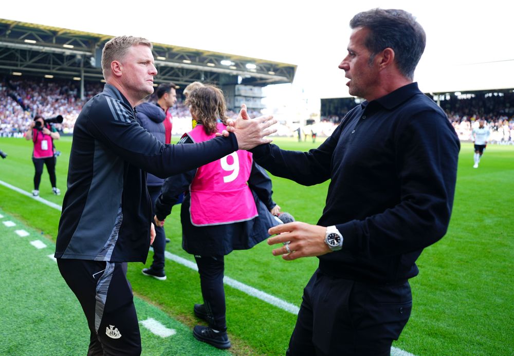 Marco Silva greets Eddie Howe Marco Silva greets Eddie Howe