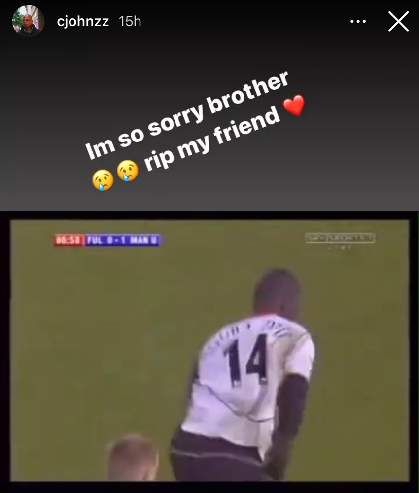 Collins John pays tribute to Papa Bouba Diop on Instagram Collins John pays tribute to Papa Bouba Diop on Instagram