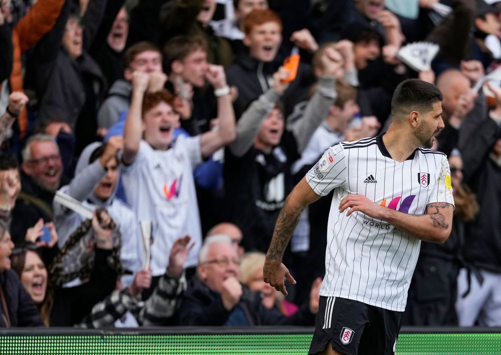 Fulham fans celebrate Bobby De Cordova-Reid's goal Fulham fans celebrate Bobby De Cordova-Reid's goal