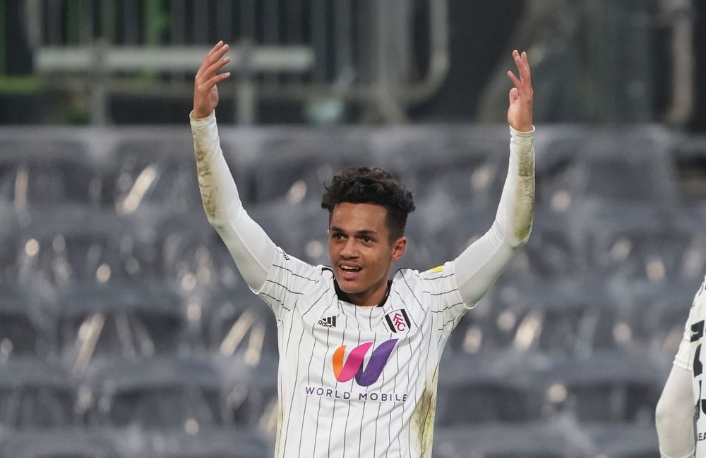 Fabio Carvalho happy after netting his goal Fabio Carvalho happy after netting his goal