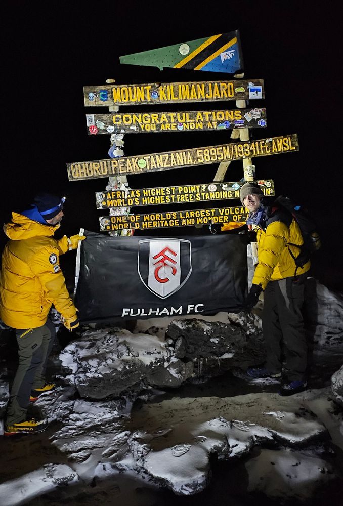 Finn with his Fulham flag Finn with his Fulham flag