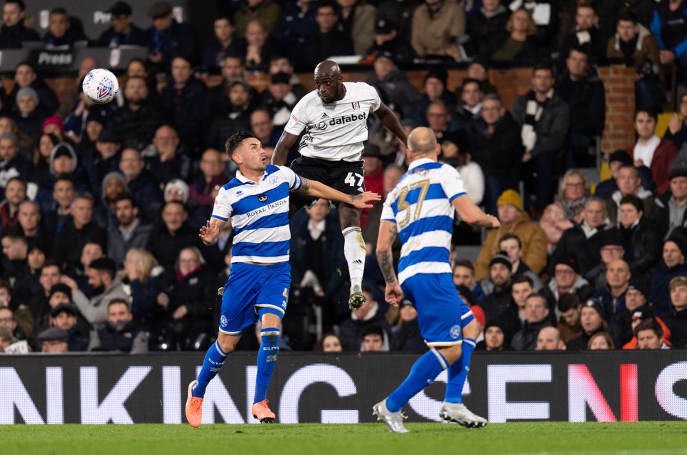 Abou Kamara jumps for the ball vs QPR in 2019 Abou Kamara jumps for the ball vs QPR in 2019