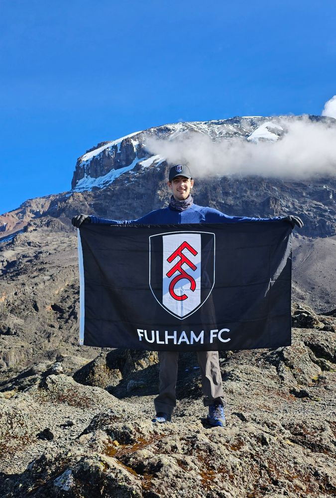 Finn with his Fulham flag Finn with his Fulham flag