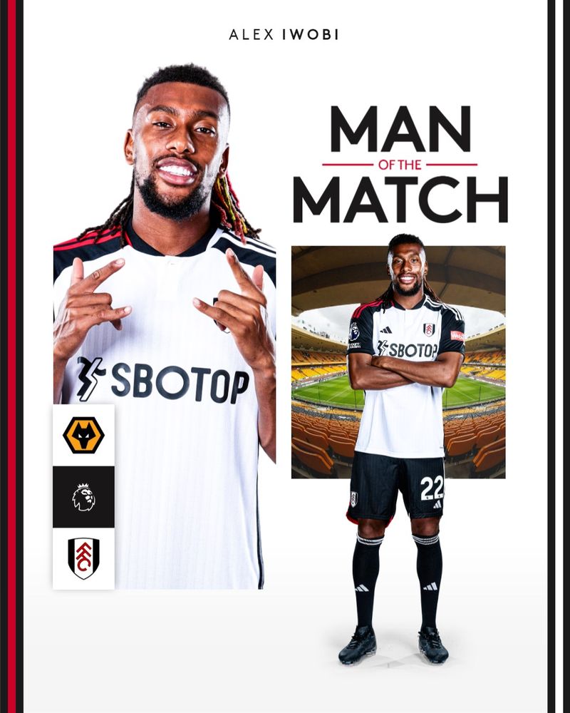 Alex Iwobi wins Man of the Match against Wolves