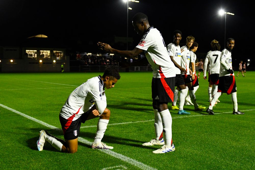 Josh King and Jon Esenga celebrate as Fulham U21s go 2-0 up against Sunderland Josh King and Jon Esenga celebrate as Fulham U21s go 2-0 up against Sunderland