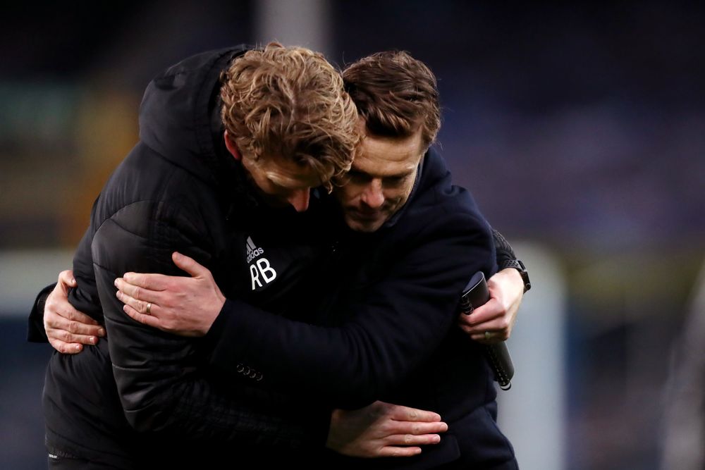 Scott Parker celebrates with Rob Burch at full-time of Fulham's victory over Everton Scott Parker celebrates with Rob Burch at full-time of Fulham's victory over Everton