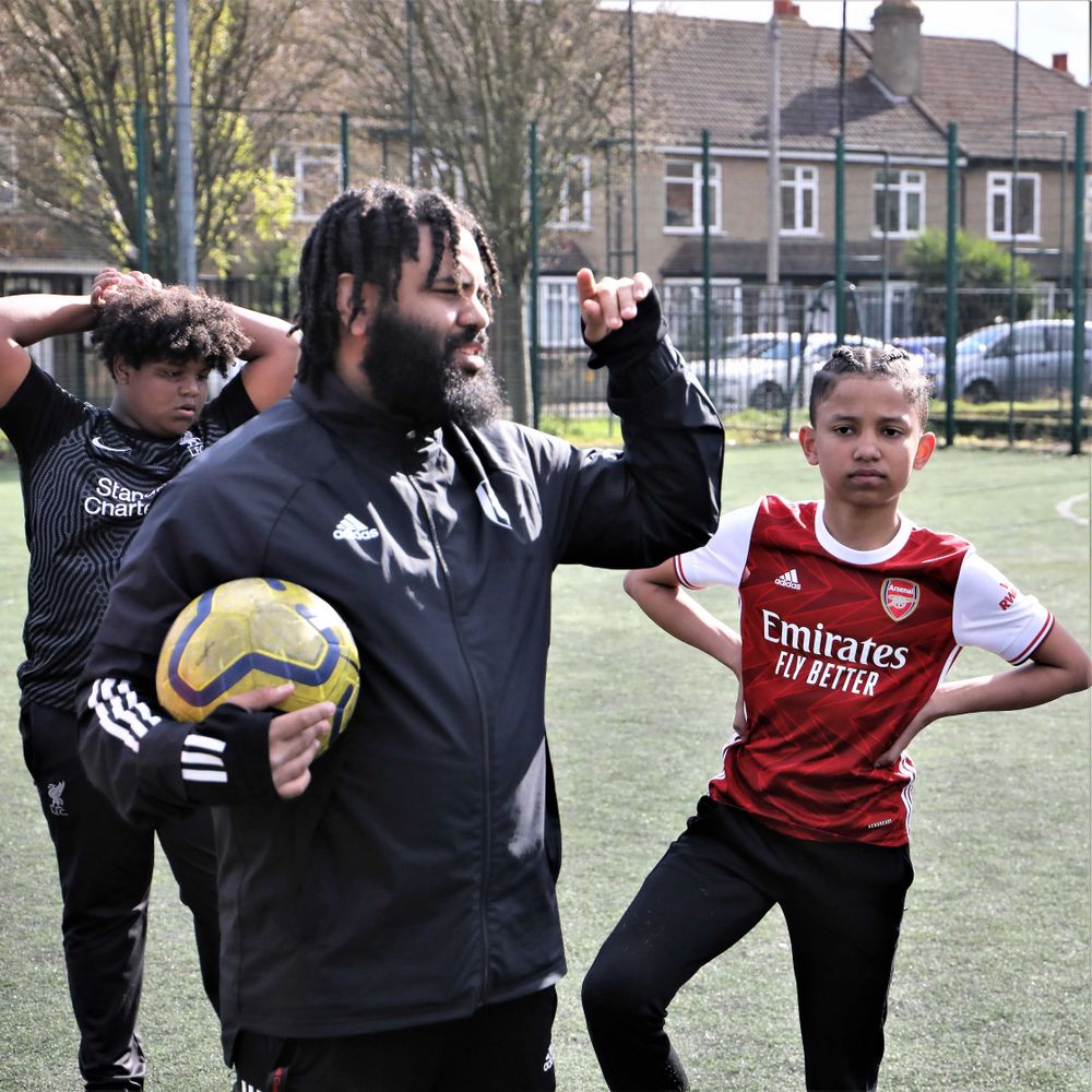 Foundation coach Hussein Mohammed with some participants