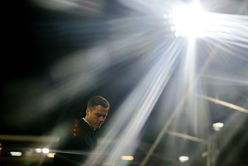 Scott Parker arriving at Craven Cottage ahead of the match vs Manchester City. 