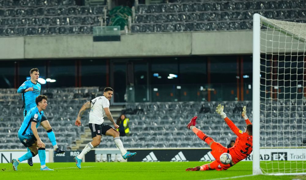 Aleksandar Mitrović tucks home his second of the night against Millwall Aleksandar Mitrović tucks home his second of the night against Millwall