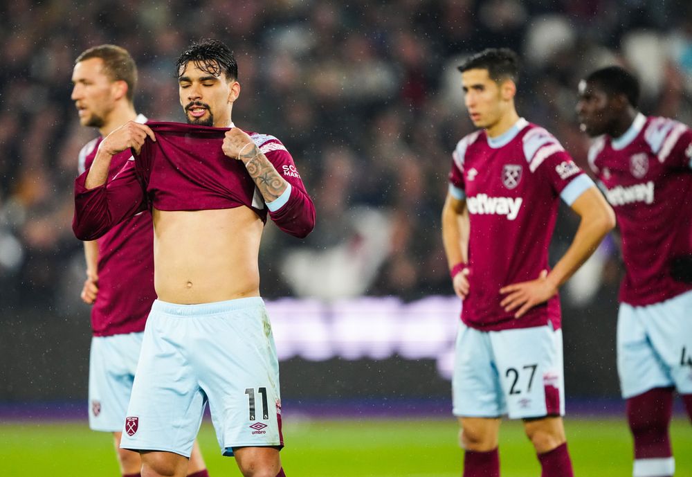 West Ham players react during their defeat by Newcastle