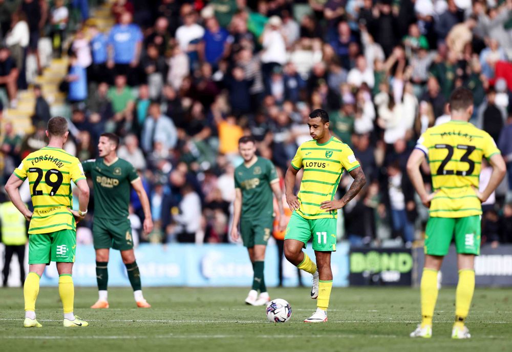 Norwich City are dejected after conceding against Plymouth Norwich City are dejected after conceding against Plymouth