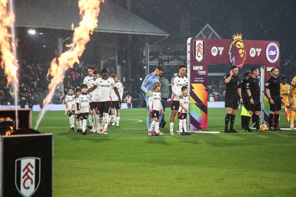 Fulham walk out ahead of the clash with Brighton Fulham walk out ahead of the clash with Brighton