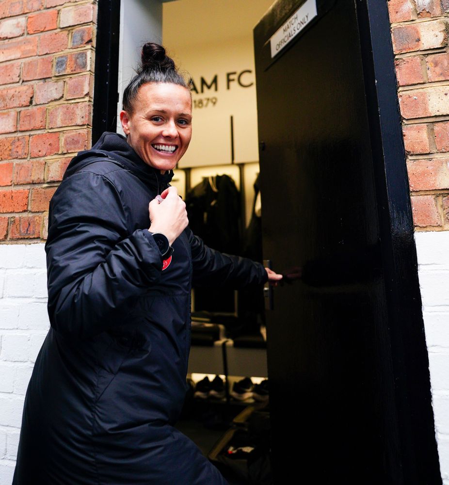 Rebecca Welch arrives at Craven Cottage