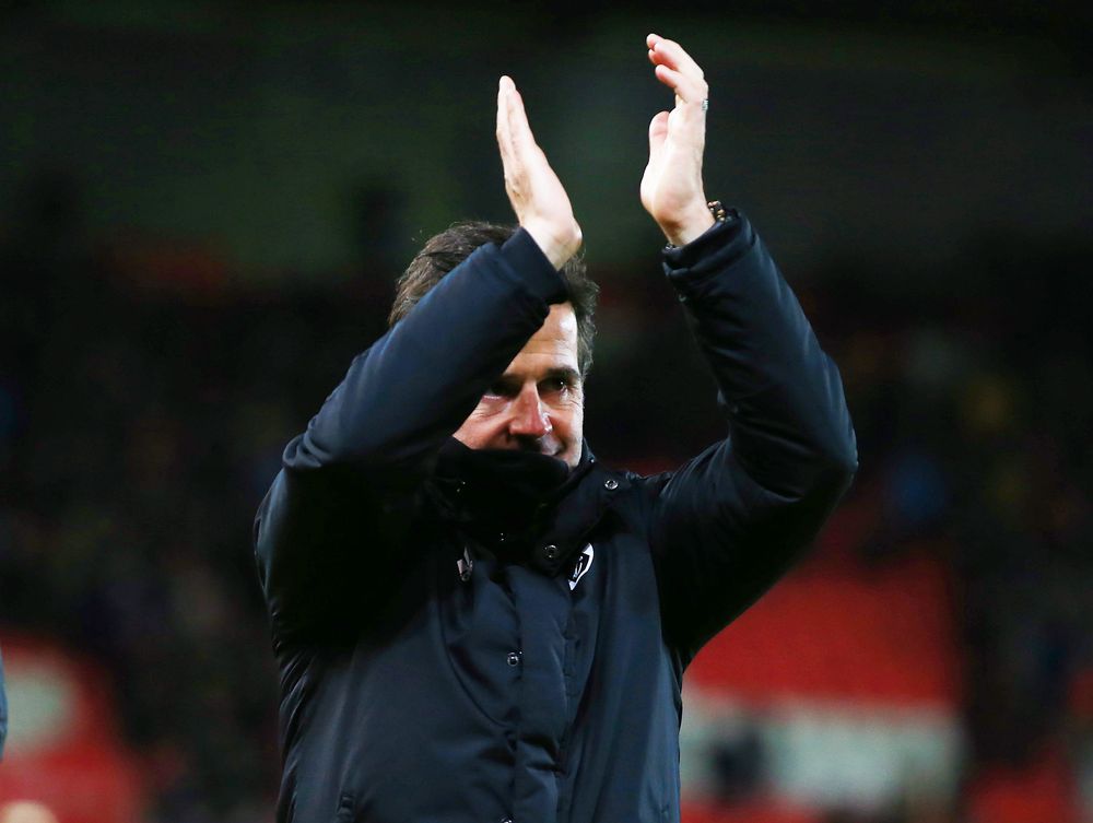 Marco Silva applauds the travelling Fulham fans at full-time Marco Silva applauds the travelling Fulham fans at full-time