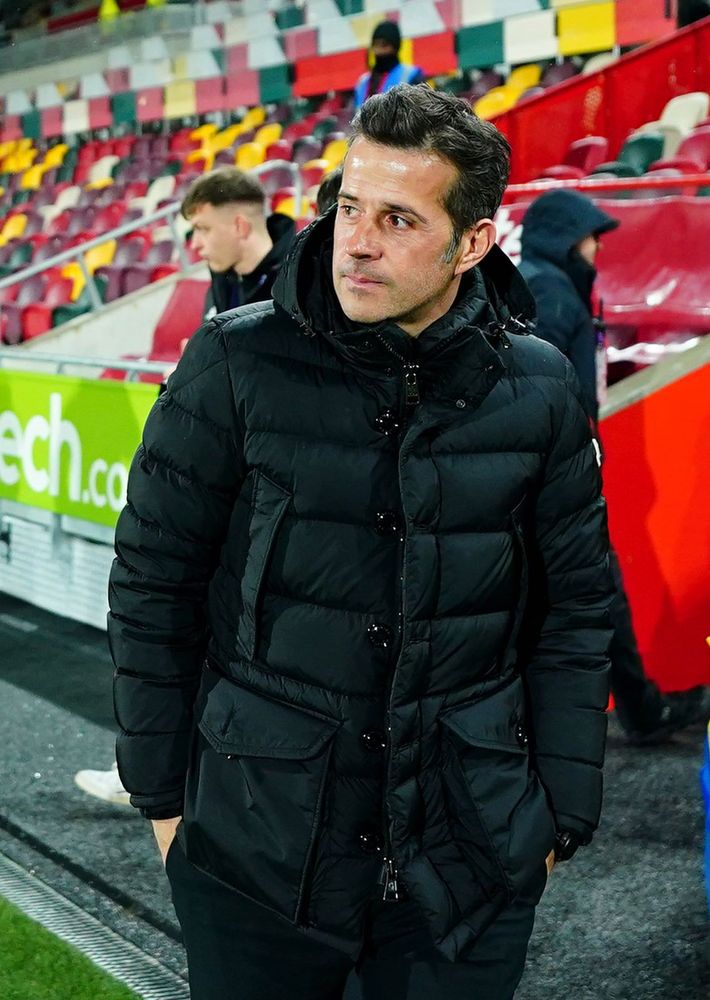 Marco Silva arrives at the Gtech Community Stadium