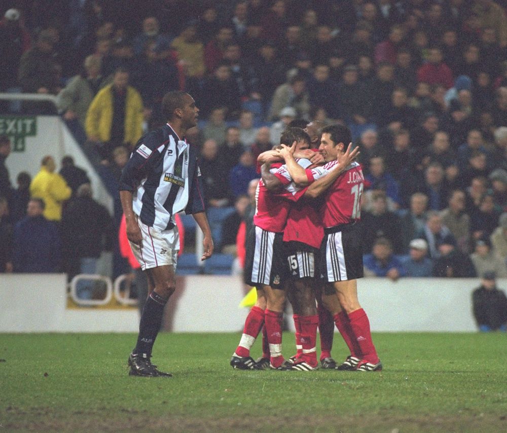 Fulham celebrate scoring against West Brom Fulham celebrate scoring against West Brom