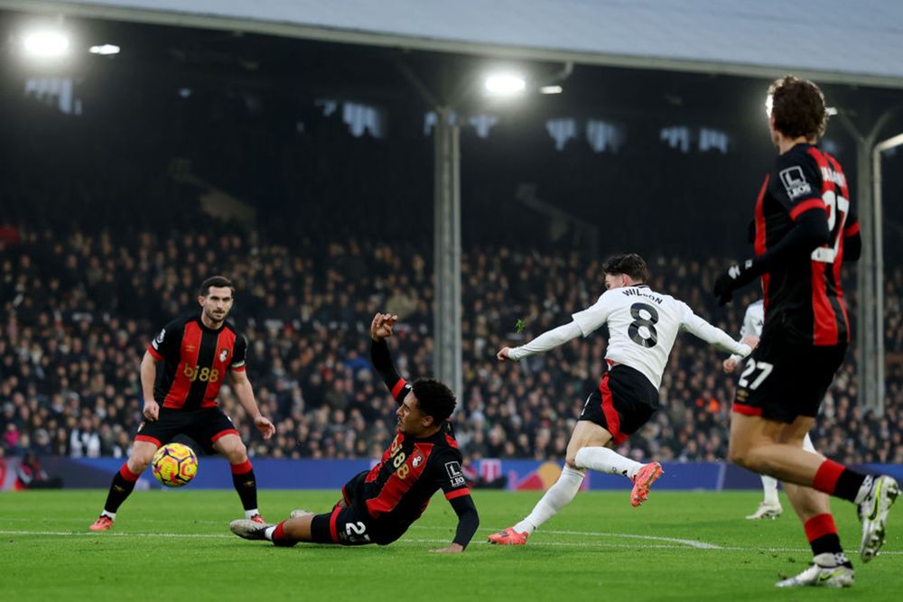 Harry Wilson takes a shot at goal against AFC Bournemouth Harry Wilson takes a shot at goal against AFC Bournemouth