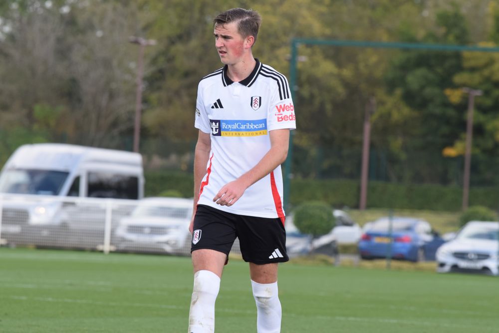 Archie Taylor on his Fulham U18s debut against Leicester Archie Taylor on his Fulham U18s debut against Leicester