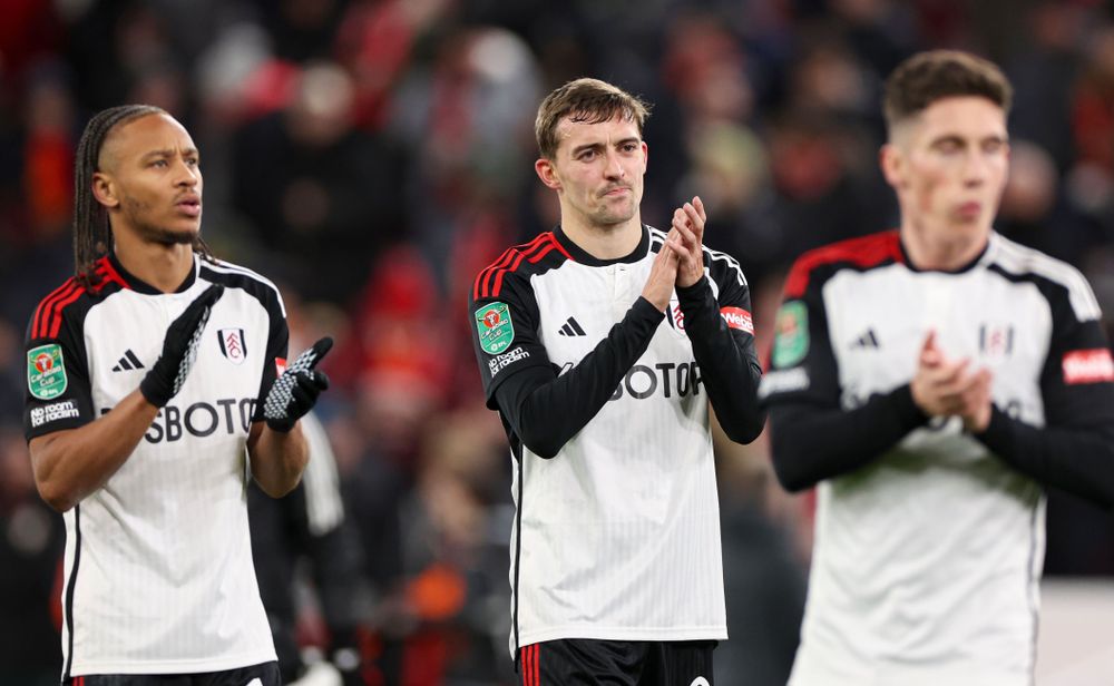 The lads thank the travelling fans