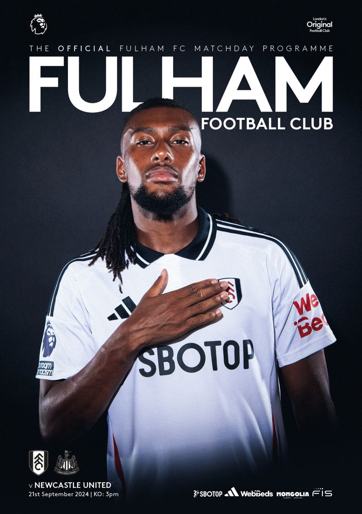 Alex Iwobi on the front of the Newcastle programme Alex Iwobi on the front of the Newcastle programme