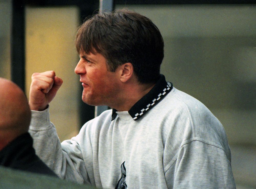 Micky Adams Micky Adams celebrates during Fulham's 4-0 win over Scarborough in March 1997