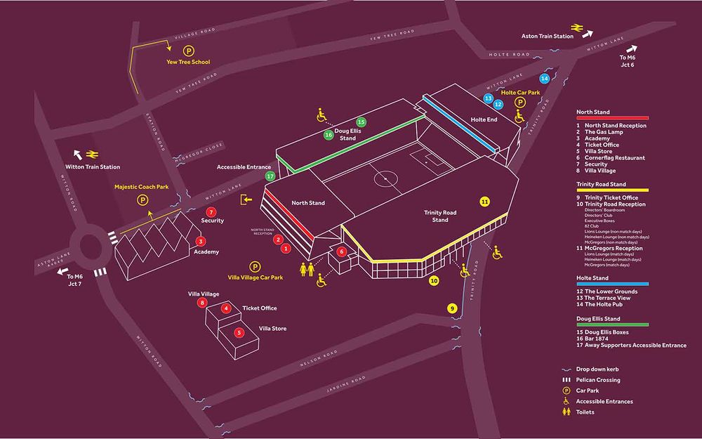 Villa Park accessible stadium map Villa Park accessible stadium map