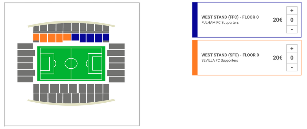 Fulham fans should select the blue section when purchasing tickets Fulham fans should select the blue section when purchasing tickets