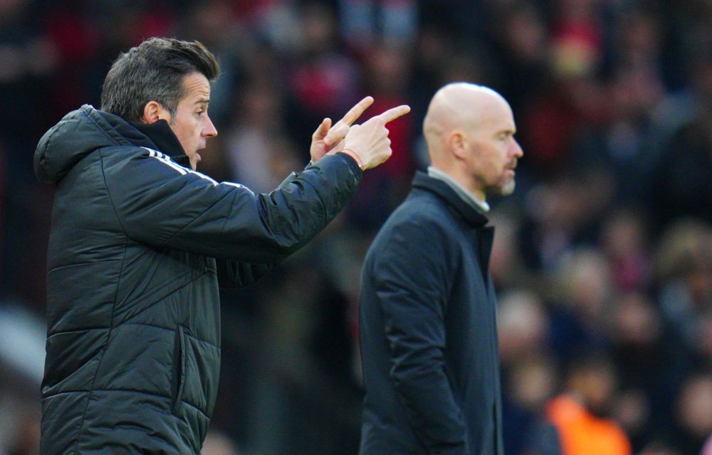 Marco Silva issues some instructions from the touchline at Old Trafford