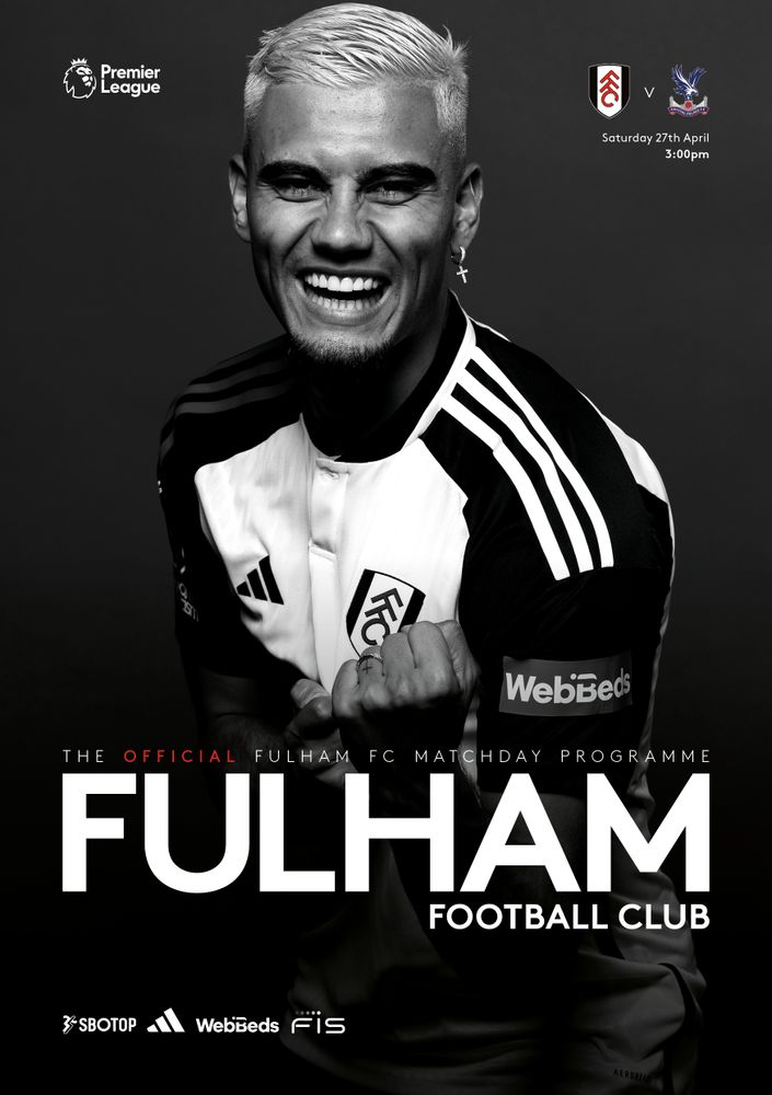 Andreas Pereira on the cover of the Crystal Palace programme Andreas Pereira on the cover of the Crystal Palace programme