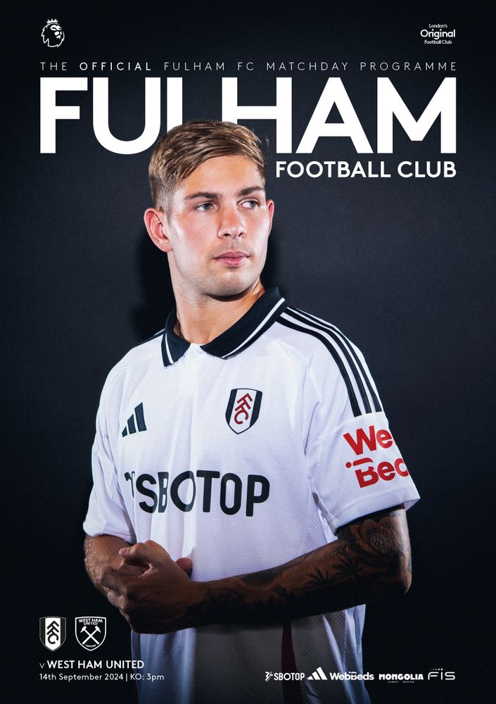 Emile Smith Rowe on the West Ham programme cover Emile Smith Rowe on the West Ham programme cover