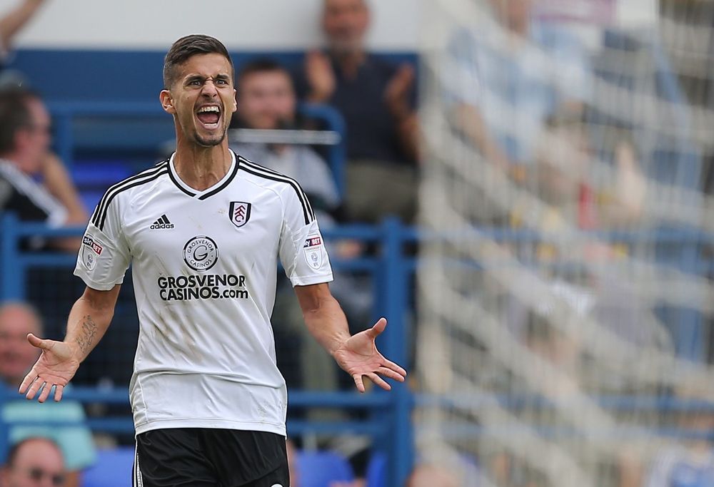 Rui Fonte celebrates scoring at Portman Road