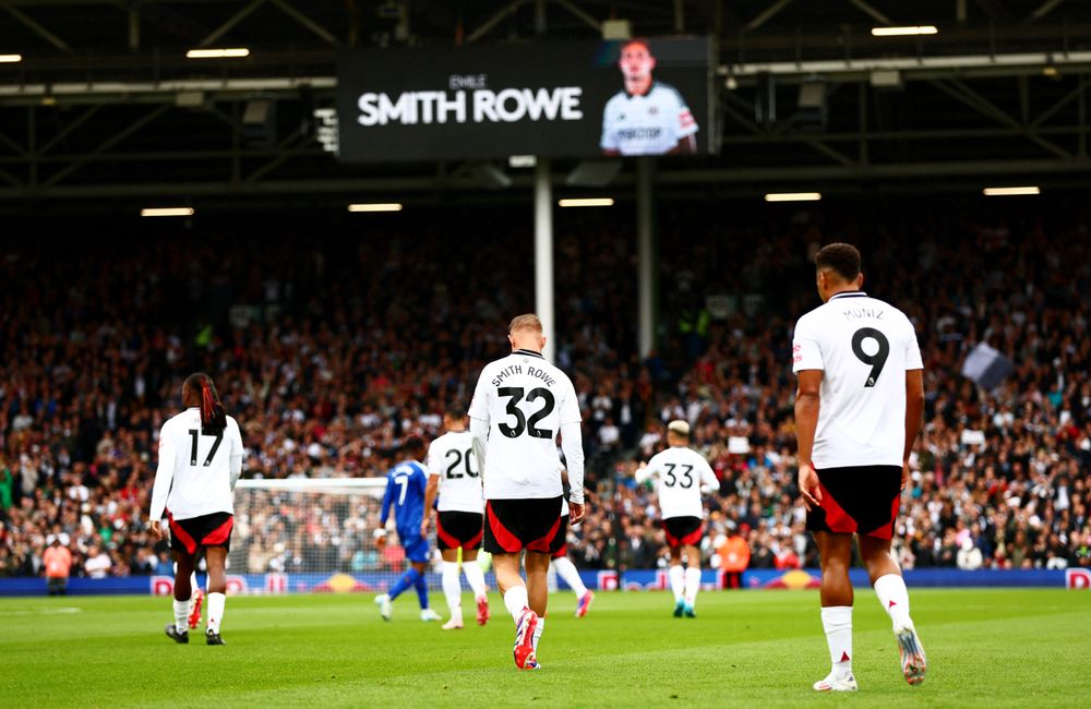 Emile Smith Rowe walks back after scoring