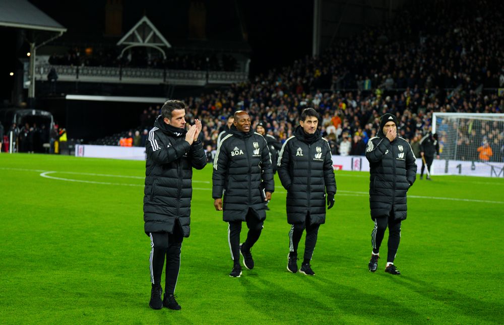 Marco Silva applauds the home fans at Craven Cottage