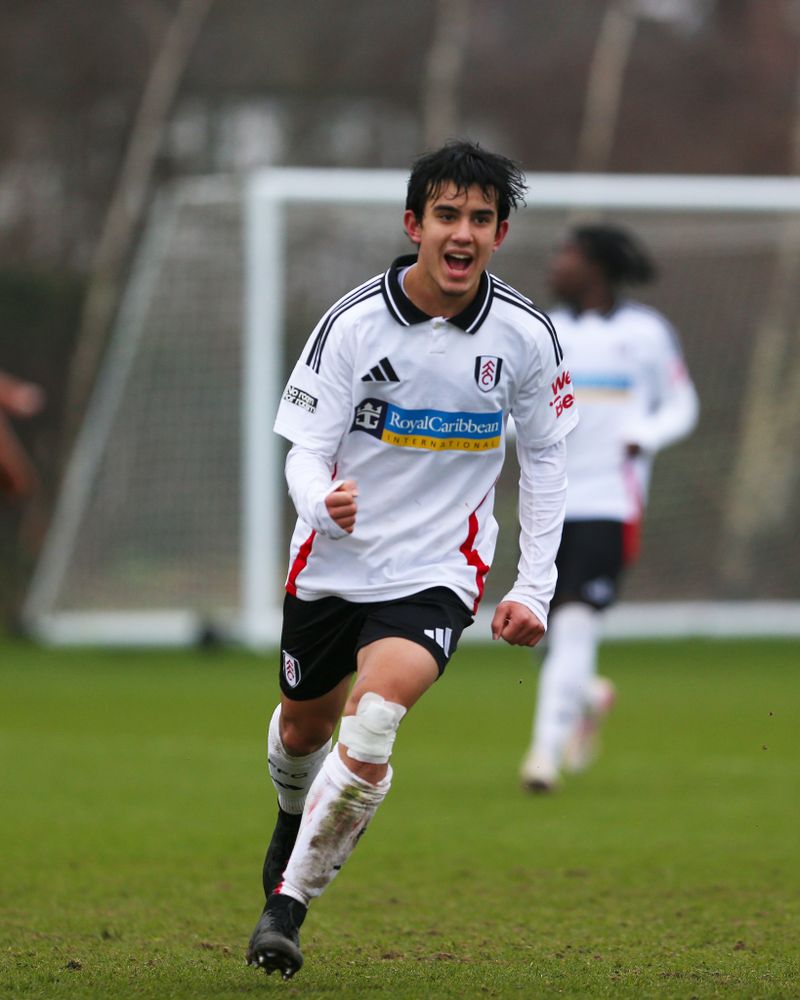 Ruban Khan celebrates scoring for Fulham U18s against Norwich City U18s Ruban Khan celebrates scoring for Fulham U18s against Norwich City U18s