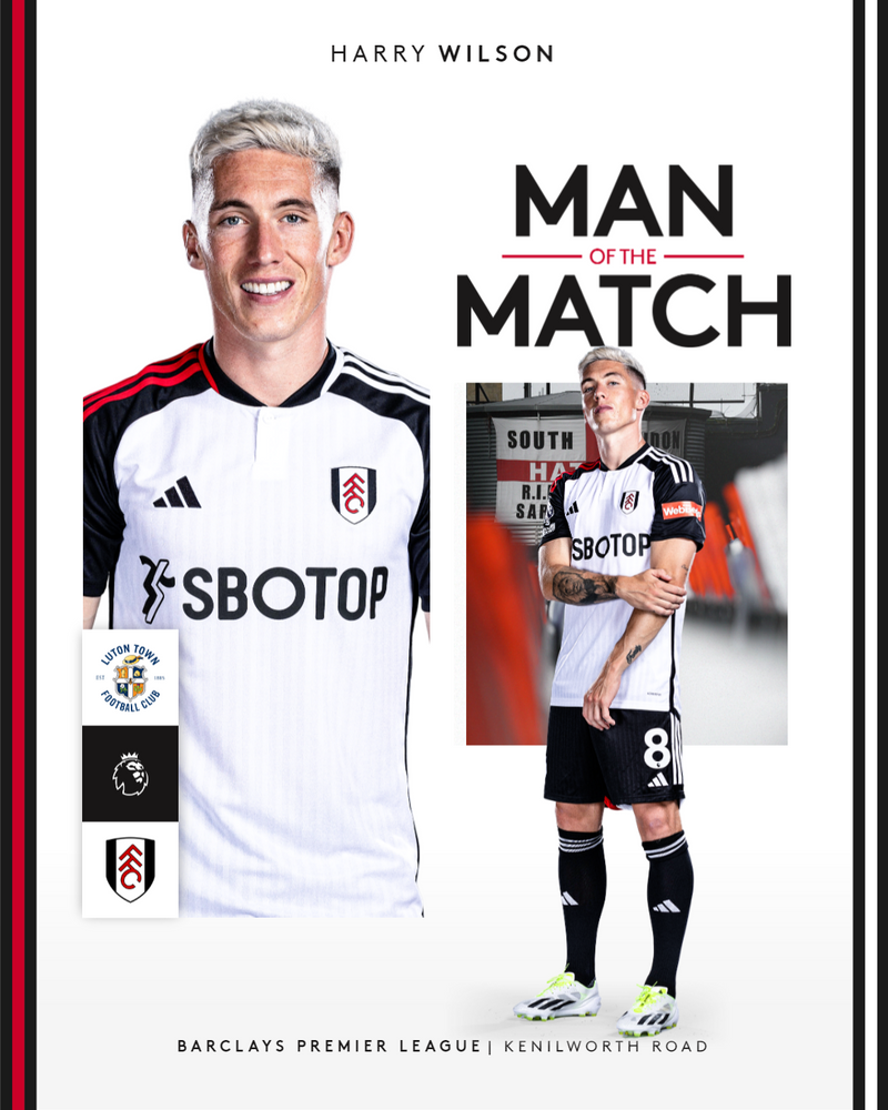 Harry Wilson was voted as Fulham's Man of the Match in the win over Luton Town