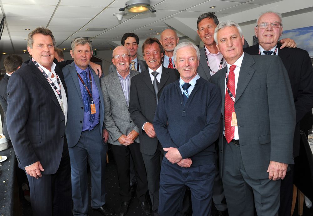 The 1975 FA Cup Final side, with Ken Craggs pictures on the far right.