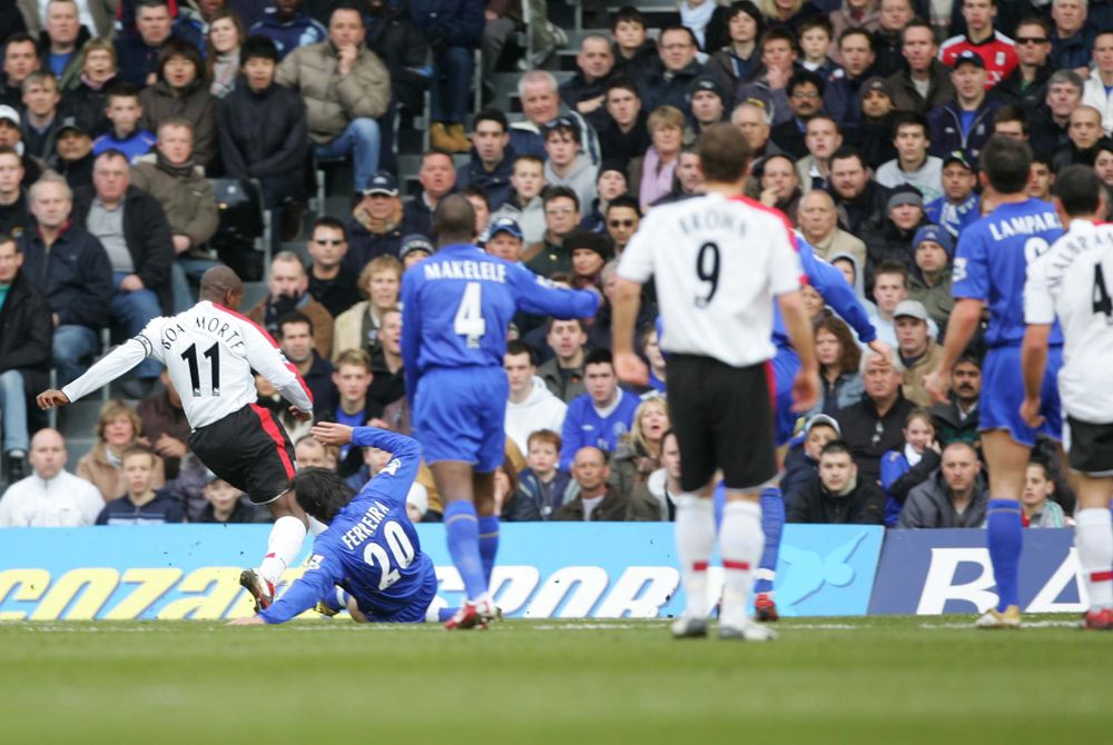 Luis Boa Morte scores the winner against Chelsea