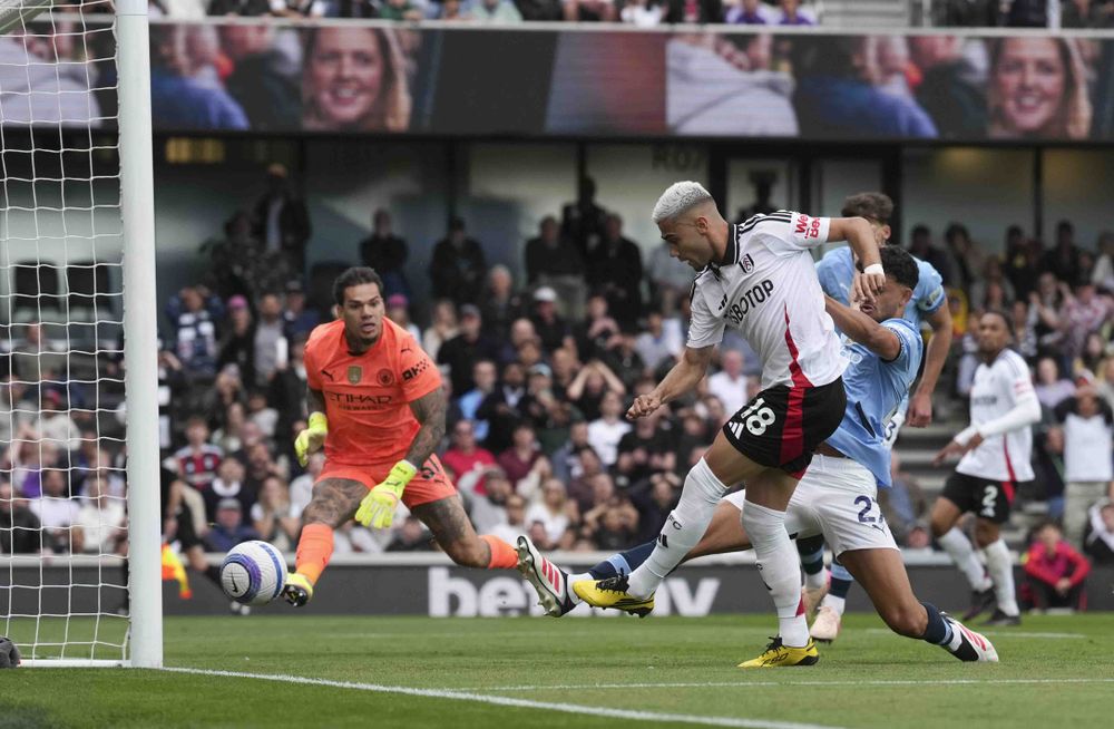 Andreas Pereira sends a shot wide Andreas Pereira sends a shot wide