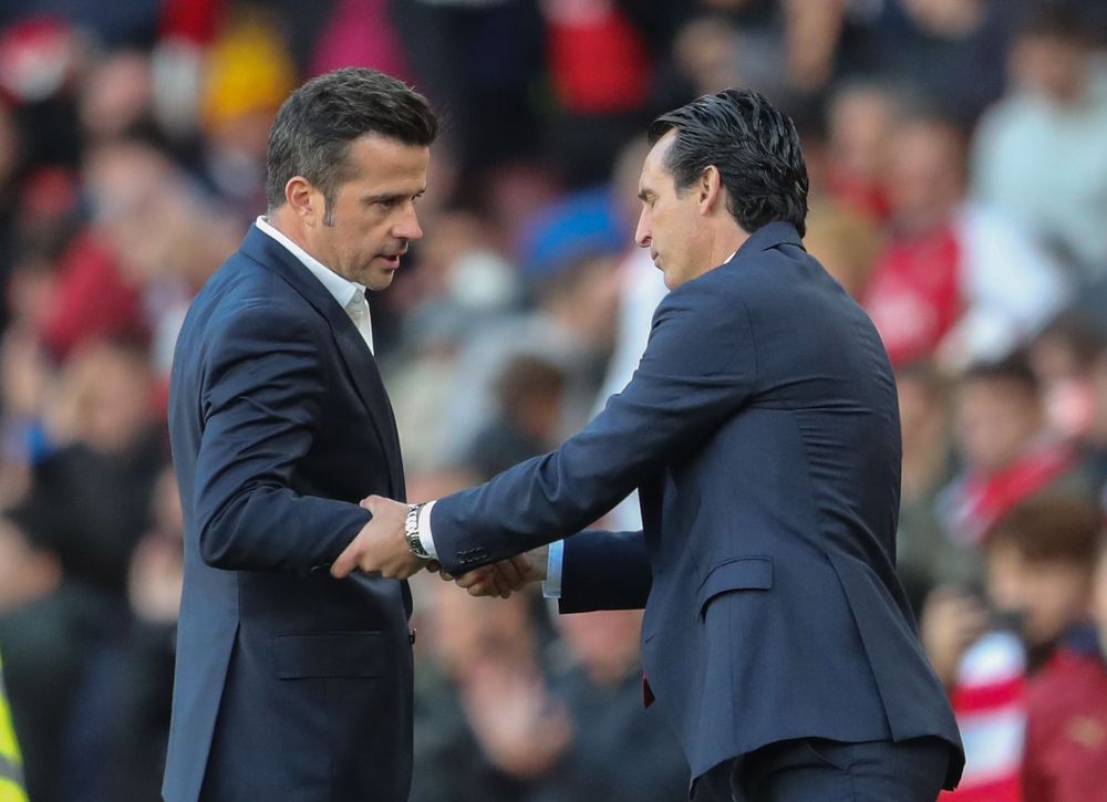 Marco Silva shakes Unai Emery's hand Marco Silva shakes Unai Emery's hand