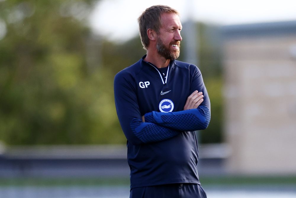 Graham Potter observes training Graham Potter observes training