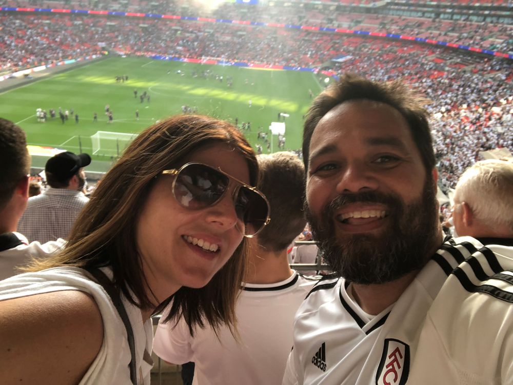 Darren and his wife at Wembley