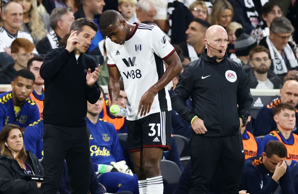 Marco Silva provides Issa Diop with some instructions