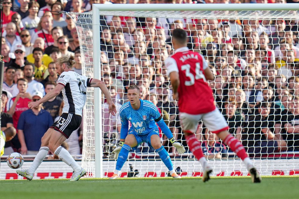 Tim Ream clears the danger against Arsenal Tim Ream clears the danger against Arsenal