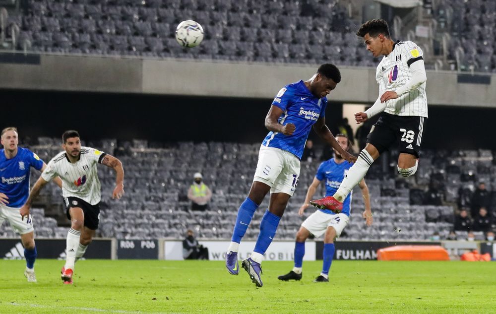 Fabio Carvalho rises high to head home Fabio Carvalho rises high to head home